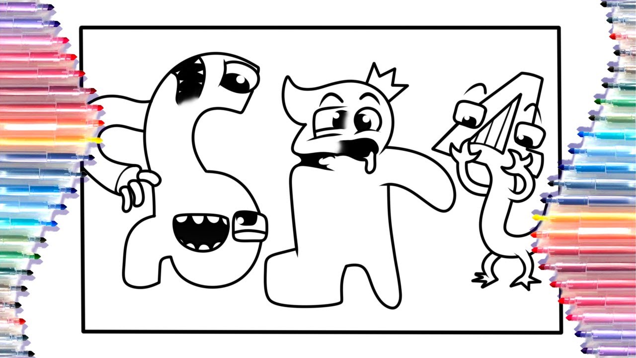 RAINBOW FRIENDS, Become NUMBER LORE Coloring Pages / Elektronomia & JJD