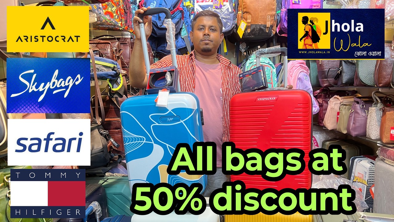 Flat 50 % Discount On Branded suitcases | Tommy Hilfiger | Safari | Vip | Aristocrat & Etc