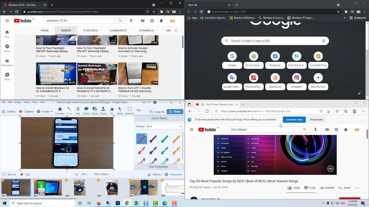 How To Use Split Screen On Windows 10 - YouTube