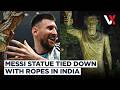 Kolkata Secures 70-Foot Lionel Messi Statue With Ropes After It Starts Swaying In Wind | VERTEX