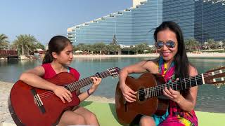 3 Daqat - Abu feat. Yousra | Guitar Cover Thu Le and Daughter Resimi