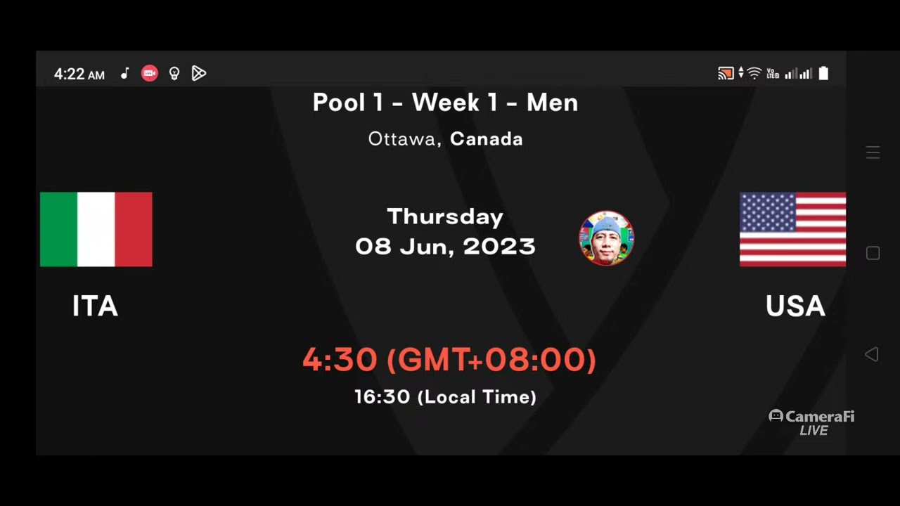 VNL 2023 Live Italy vs USA Volleyball Nations League Mens Live Scoreboard 