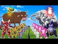 TRANSFORMERS VS. GODZILLA MINI CAR &amp; Elephant the Aardvark into Dinosaure: JCB Autobots Truk King