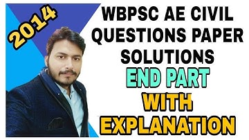 WBPSC AE CIVIL PREVIOUS QUESTION PAPER WITH FULL DETAILS EXPLANATION