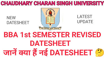 CCSU BBA 1st Semester New Exam DATESHEET | BBA 1st  Sem Revised Datesheet 2022 |