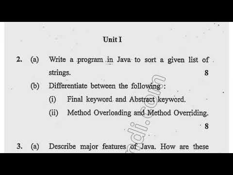 MCA 4th Sem Programming in Java Question Paper