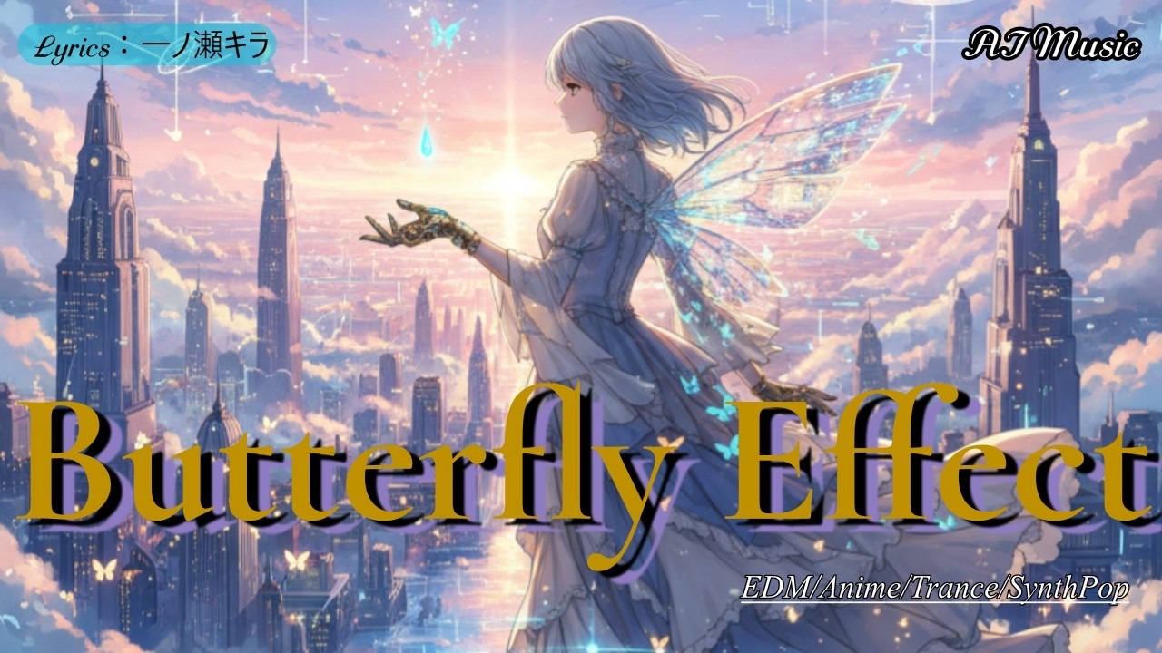 Butterfly Effect (EDM アニソン / トランス / シンセ・ポップ / Lyrics) -【AI音楽】【一ノ瀬キラ】
