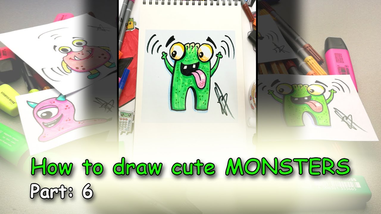 How to Draw Cute Monsters Step by Step: Part 1 - YouTube