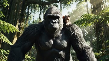 King Kong Battles Giant Python to Rescue Baby Monkey