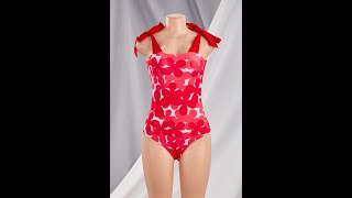 New batch printing padded tie-shoulder stylish high quality one-piece swimsuit Wholesale BA000983