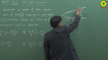 JEE MAIN 2020 Capacitor 04 (8 Jan S2) By SSI Sir B.Tech IIT Delhi
