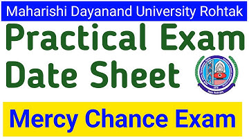 Mdu Practical Exam Date Sheet || MDU Special Chance Practical Date Sheet || Mdu Mercy Practical Exam