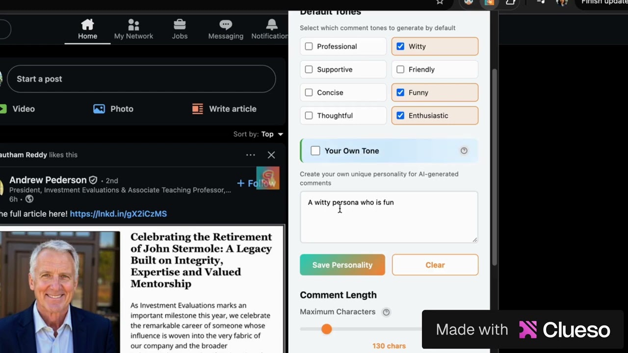 ScrollSay Demo: Write Better LinkedIn Comments Instantly (Chrome Extension)