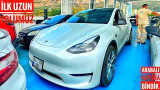 TESLA İLK UZUN YOL | ARABALI VAPURA BİNDİK | İZMİR OTOBANI ŞARJ DURUMU | VLOG