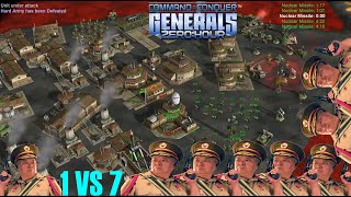 C&C Generals Zero Hour 1 VS 7 HARD AI (Airborne operation)