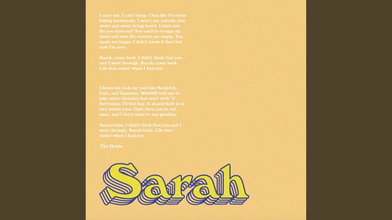 Watch Sarah on YouTube Watch Sarah on YouTube