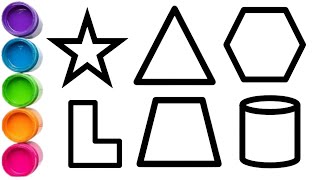 Shapes Drawing For Kids, 2D Shapes Learn, Colors For Toddlers | Preschool Learning part-218