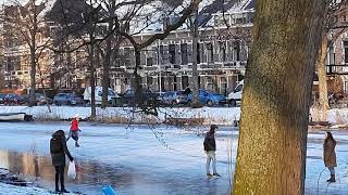 Skating On Frozen C In Leiden Plantsoen C Winter 2021 Hd
