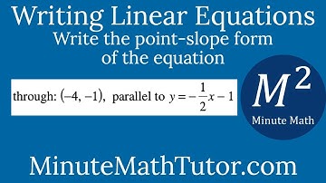 Write the point-slope form of the equation: through (-4,-1), parallel to y=-1/2x-1