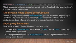 How to Fix the error TS2304: Cannot find name 'createNewEvent' in Angular Unit Tests