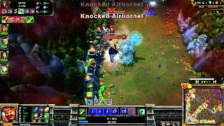 League of Legends - Warwick and Alistar fail turret dive vs Gangplank