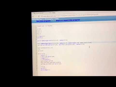 Ball on Spring python numerical calculation