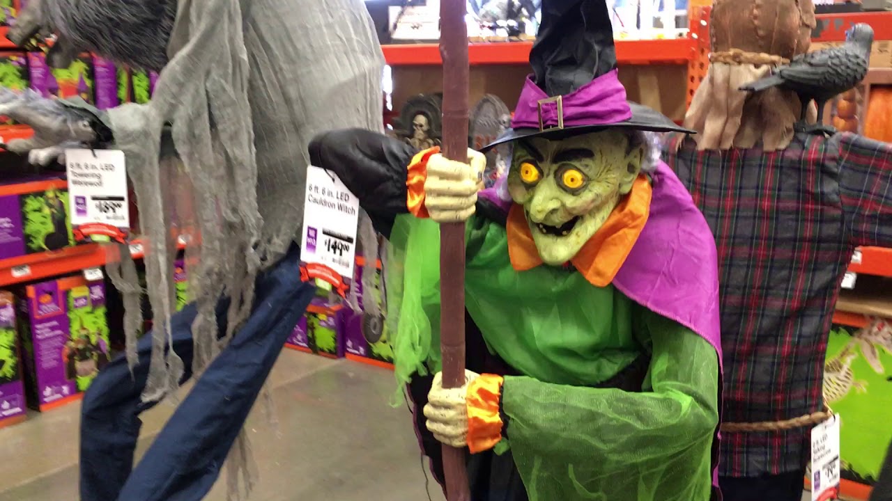 Home Depot Halloween 2017 Cauldron Witch - YouTube