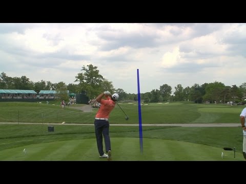 Brooks Koepka smashes a 377-yard drive at the Memorial Tournament