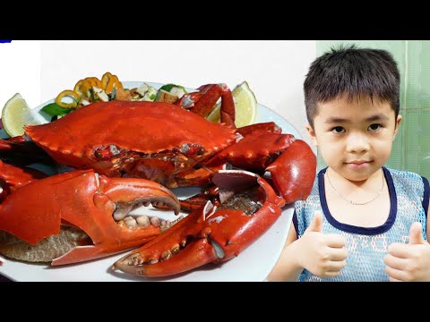 Cua Biển Khổng Lồ & Lần Đầu Được Ăn - Giant Samoan Crab Mukbang . Bé Nguyên TV