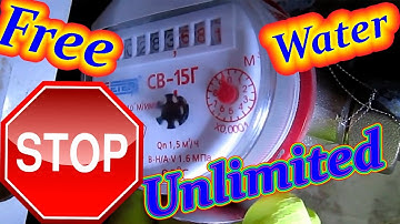 Water counter stop. Water meter stop. Free water. Unlimited water. Life hack
