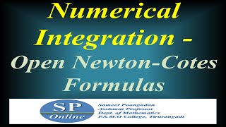 S5 B.Sc; Numerical Analysis; Lecture 26-Numerical Integration-Open Newton- Cotes Formulas