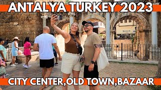ANTALYA TURKEY 2023 CITY CENTER,BAZAAR,KALEİÇİ,OLD TOWN 16 MAY WALKING TOUR | 4K UHD 60FPS