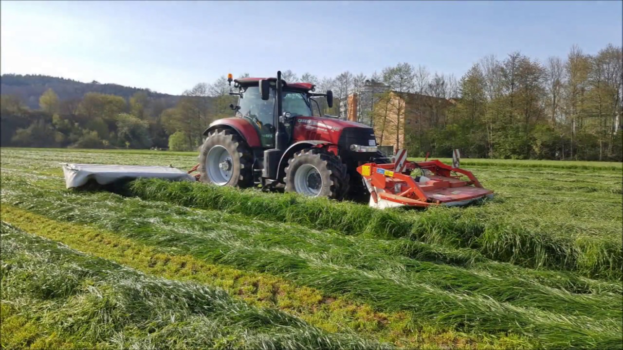 1 Schnitt 2017 Mähen mit Case Puma 240 CVX und Kuhn GMD 802 F und Kuhn GMD 700 G2