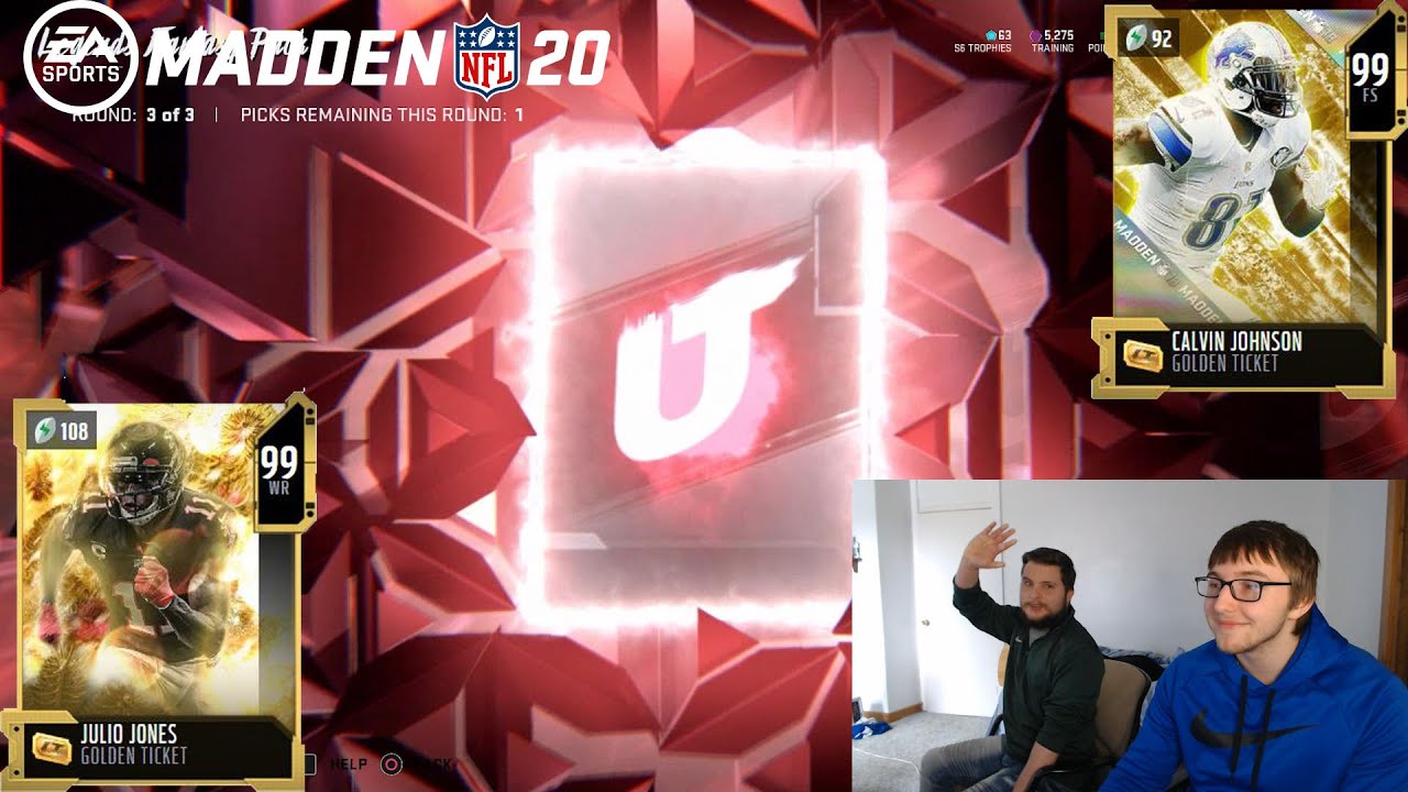 SEREIS REDUX!!! NEW GOLDEN TICKET JULIO JONES, CALVIN JOHNSON & GENTRY!! Madden NFL 20 Pack Opening!