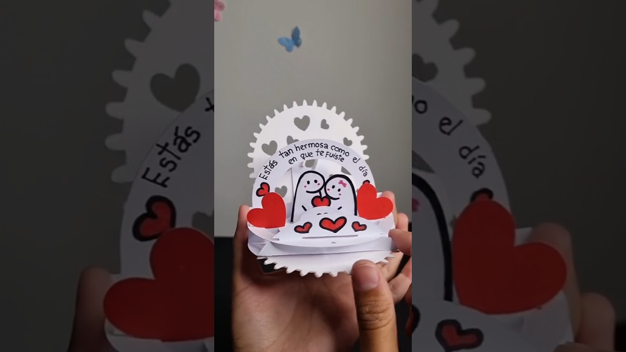 ♥️ #tarjetita #manualidades #engranajes #craft #detalles #diy #amor #popup #papelería