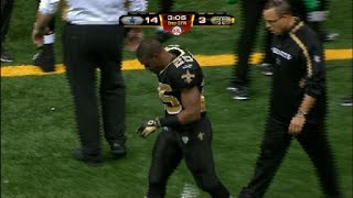Bush injured - Saints RB Reggie Bush came up lame after a 16-yard catch.