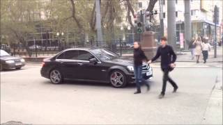 Crazy Mercedes C63 AMG Launch Control