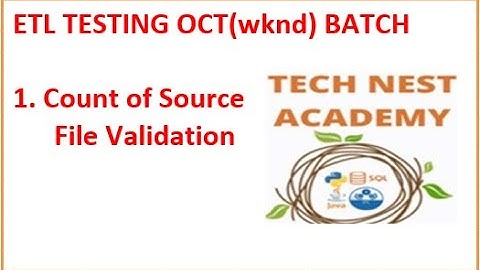 ETL TESTING -29- 10- 2022