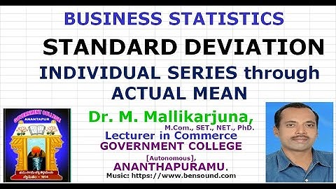 STANDARD DEVIATION - INDIVIDUAL SERIES - THROUGH ACTUAL MEAN