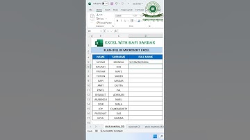 Flash Fill || Combine your Name ||  #shorts #exceltips #exceltutorial #trending #excelwithbapisardar
