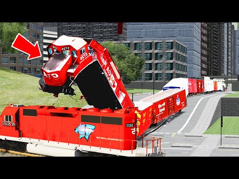 Train Derailments 😱 SUPER LONG Trains Accidents Crashes BeamNG DRIVE | GORILLA Wrecking