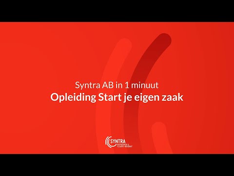 De opleiding Start je eigen zaak in 1 minuut - Syntra AB