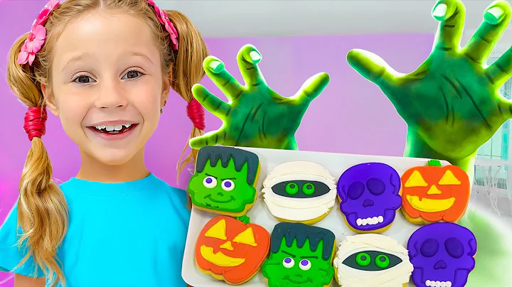 Nastya and trick or treating on Halloween