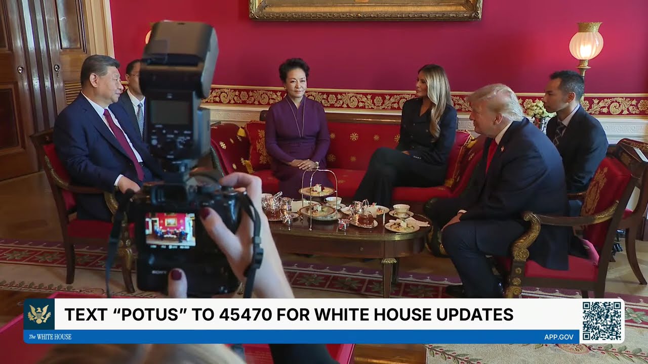 President Trump and the First Lady Participate in a Tea with the President of China and Madame Peng