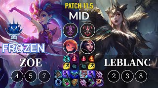 SUP Frozen Zoe vs LeBlanc Mid - KR Patch 11.5