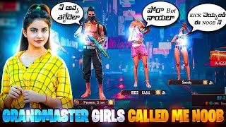 GRANDMASTER GIRLS CALLED ME NOOB WE PLAY 2 VS 1 - FREE FIRE TELUGU