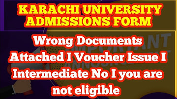 MISTAKES IN FORM AND SOLUTION I KARACHI UNIVERSITY ADMISSIONS I KU I UOK I ADMISSIONS 2023
