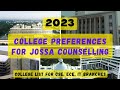 Jossa counselling 2023  jossa choice filling order  jossa counselling college list