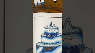 Unicorn cake coloring page from my dessert book - galaxy themed