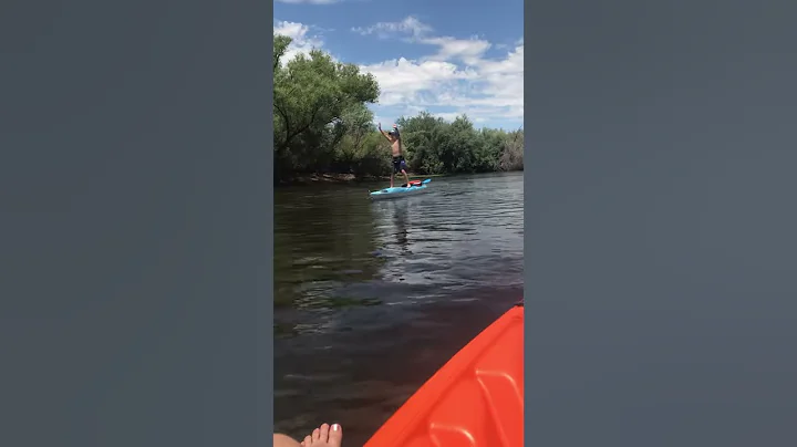 Day 2 on a kayak. He is a natural.